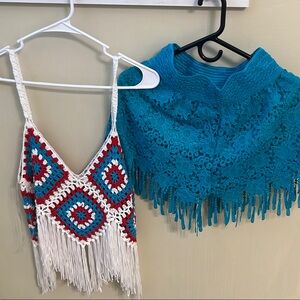 Boho Crochet Fringe Halter Top